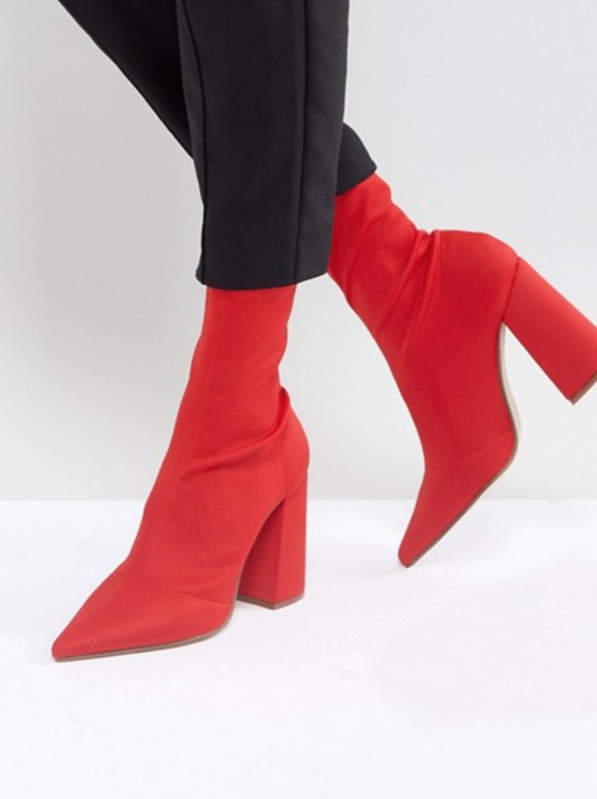 Asos red sock boots 2