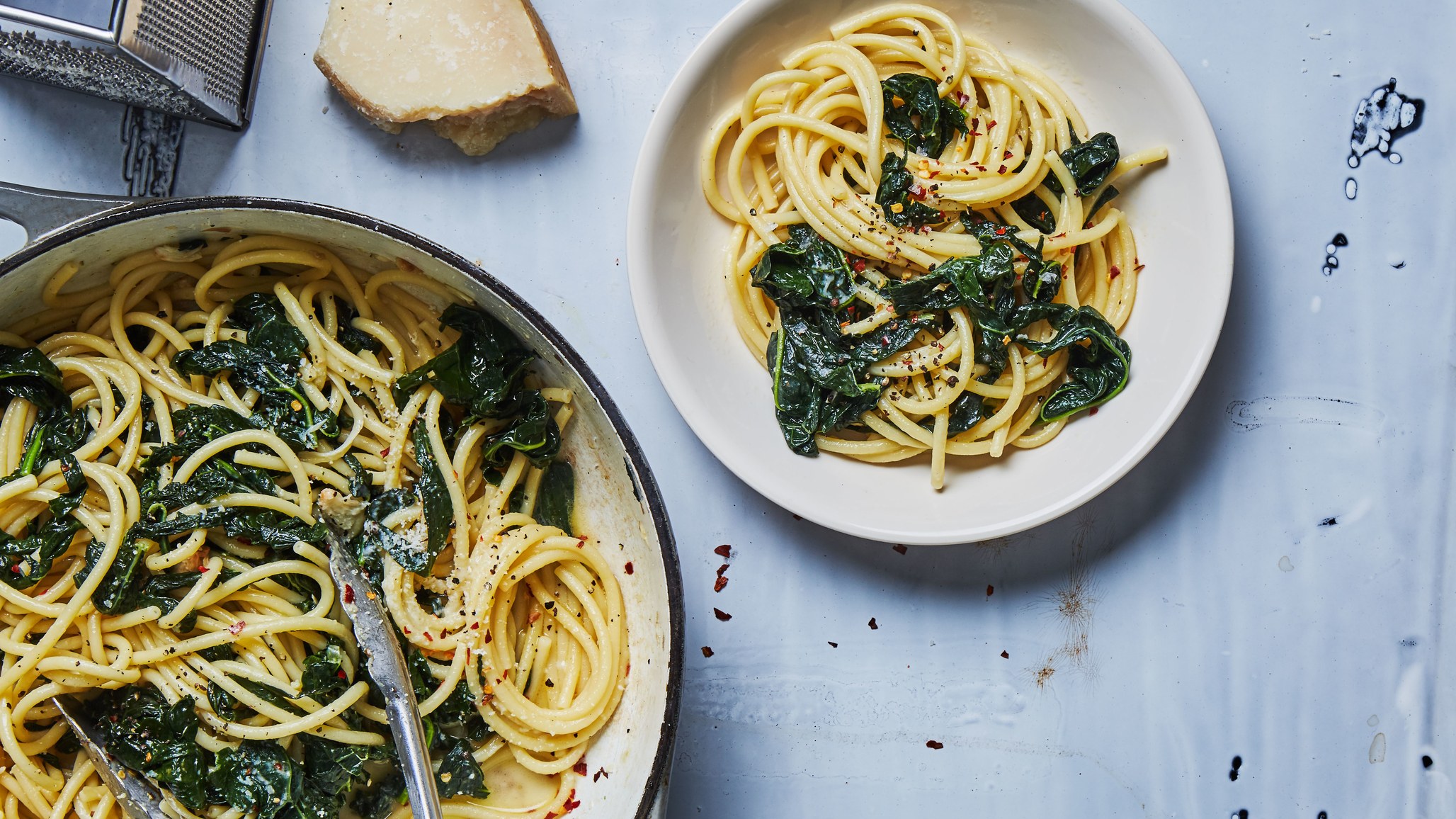 Bon Appétit Spaghetti Aglio e Olio With Kale