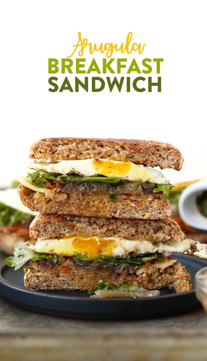 Fit Foodie Finds Arugula Breakfast Sandwich