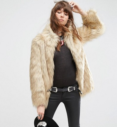 Asos faux fur coat