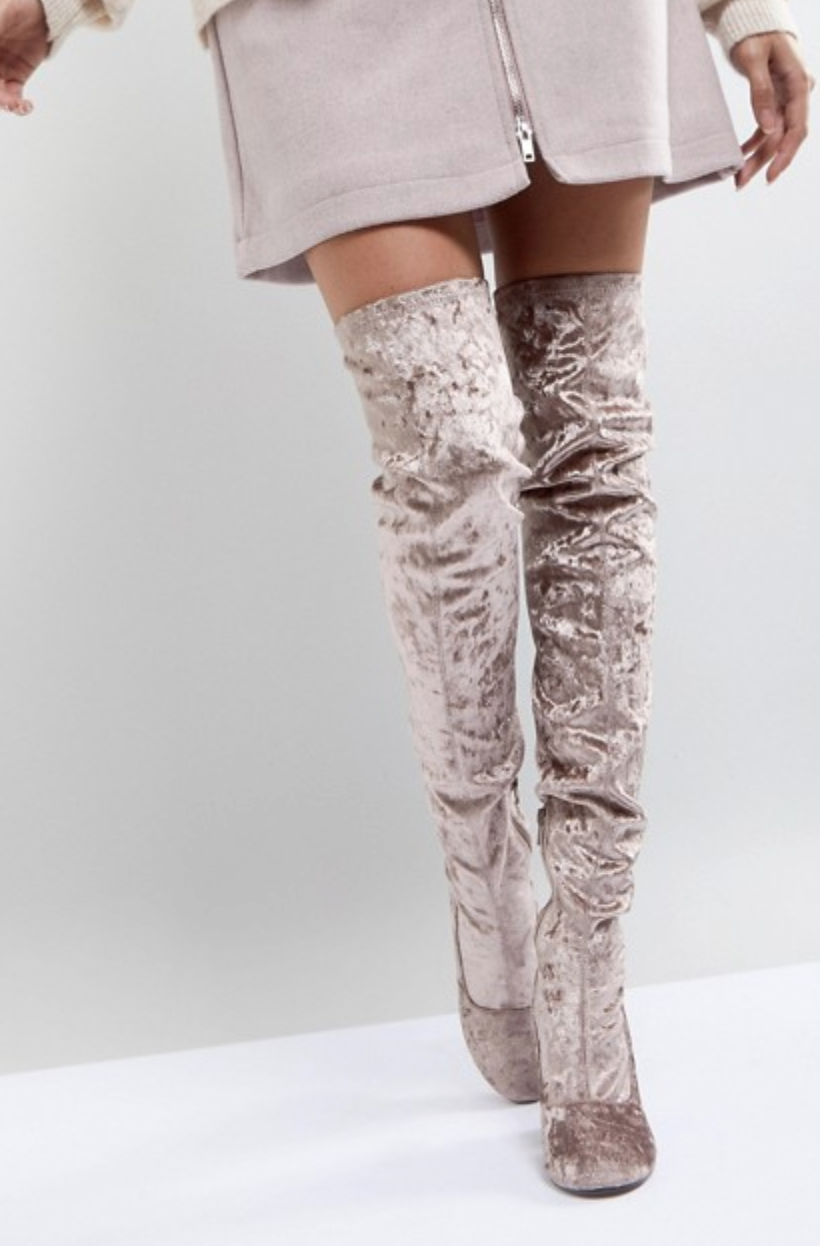 Asos velvet boots