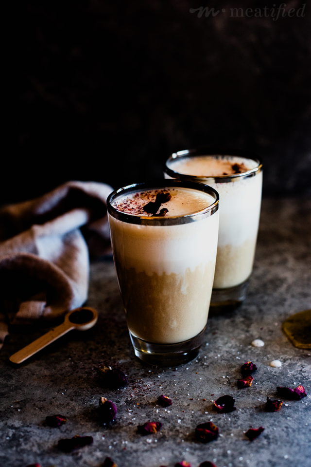 Coconut rose earl grey latte