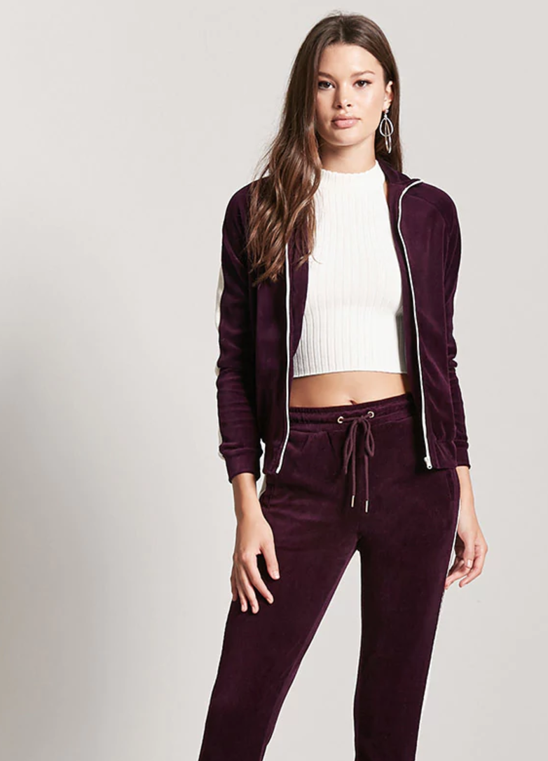 F21 velour jacket