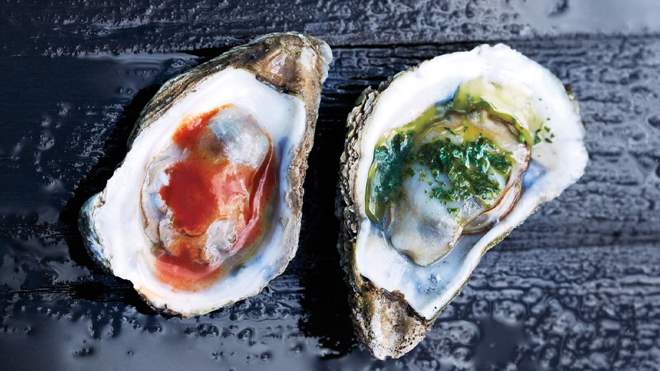 Grilled oysters