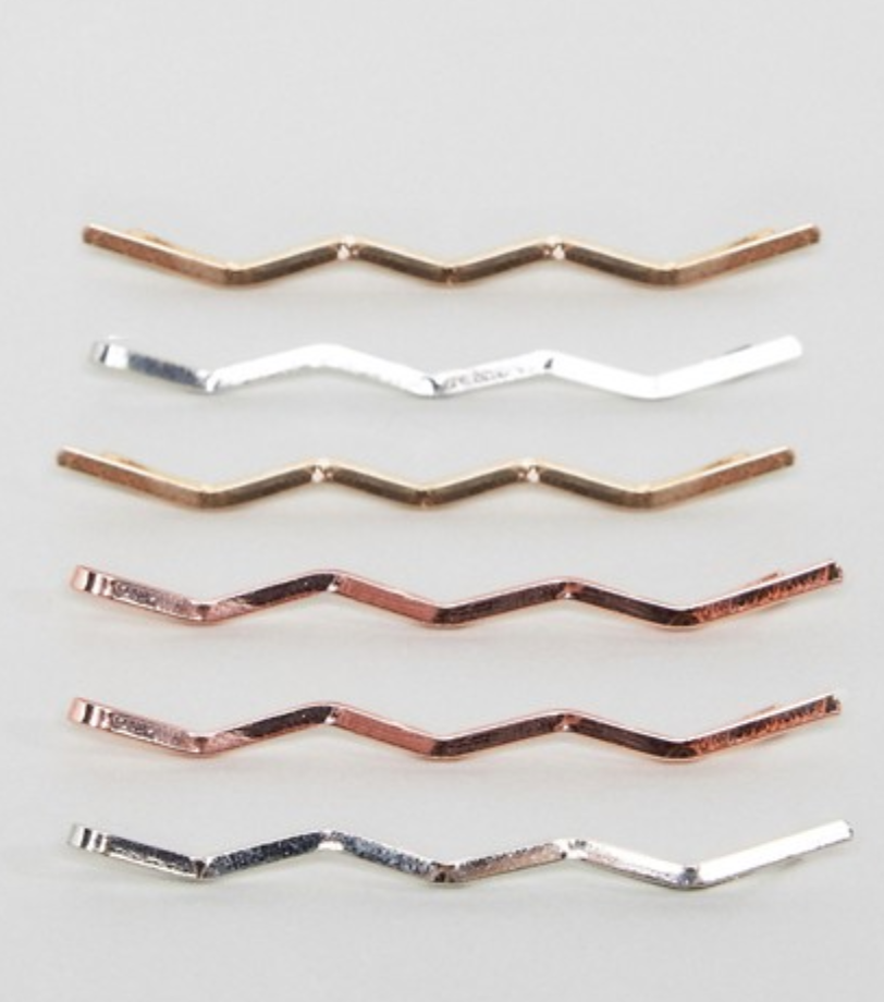 asos zig zag hair grips