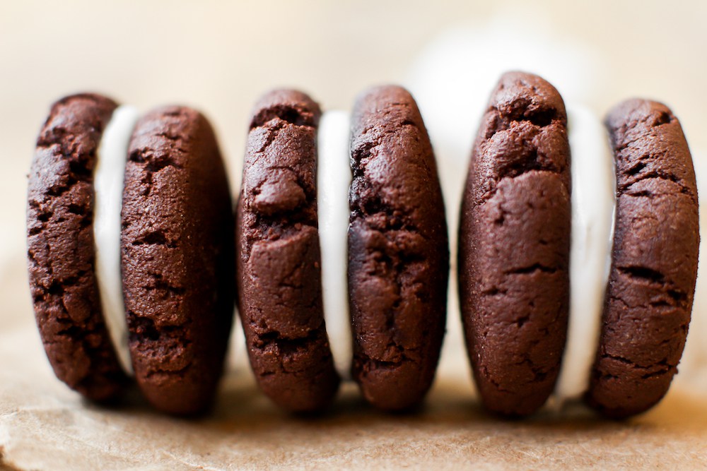 feasting on fruit sandwich cookies