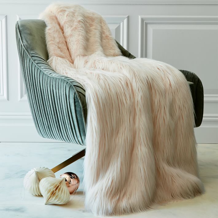 west elm faux fur throw